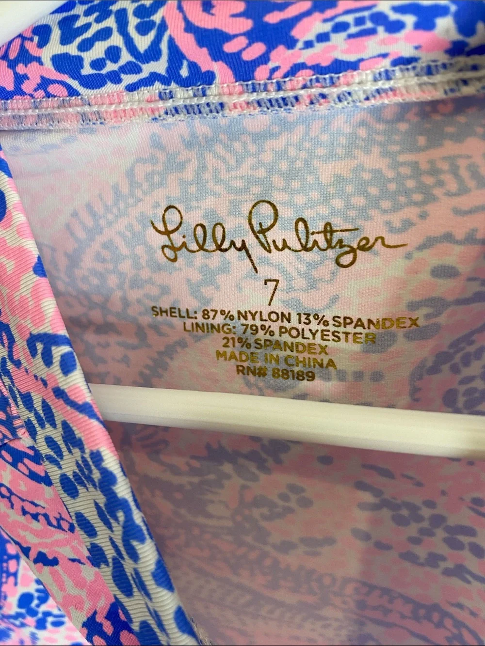 Lilly Pulitzer Maybe Gator Pink and Blue Rashguard Swim Shirt